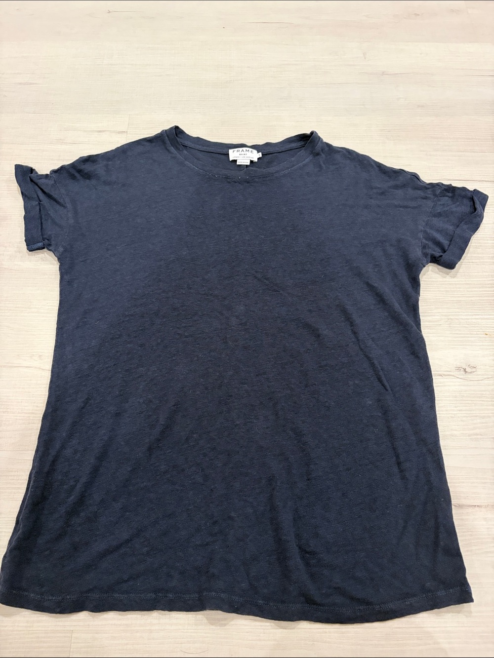 Frame Denim Classic Navy Short Sleeve Crew Tee